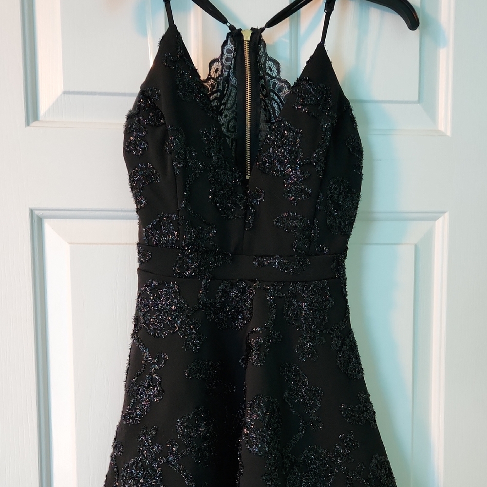 Emerald Sundae Black Dress with Lace Details